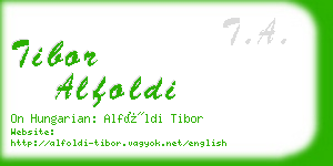 tibor alfoldi business card